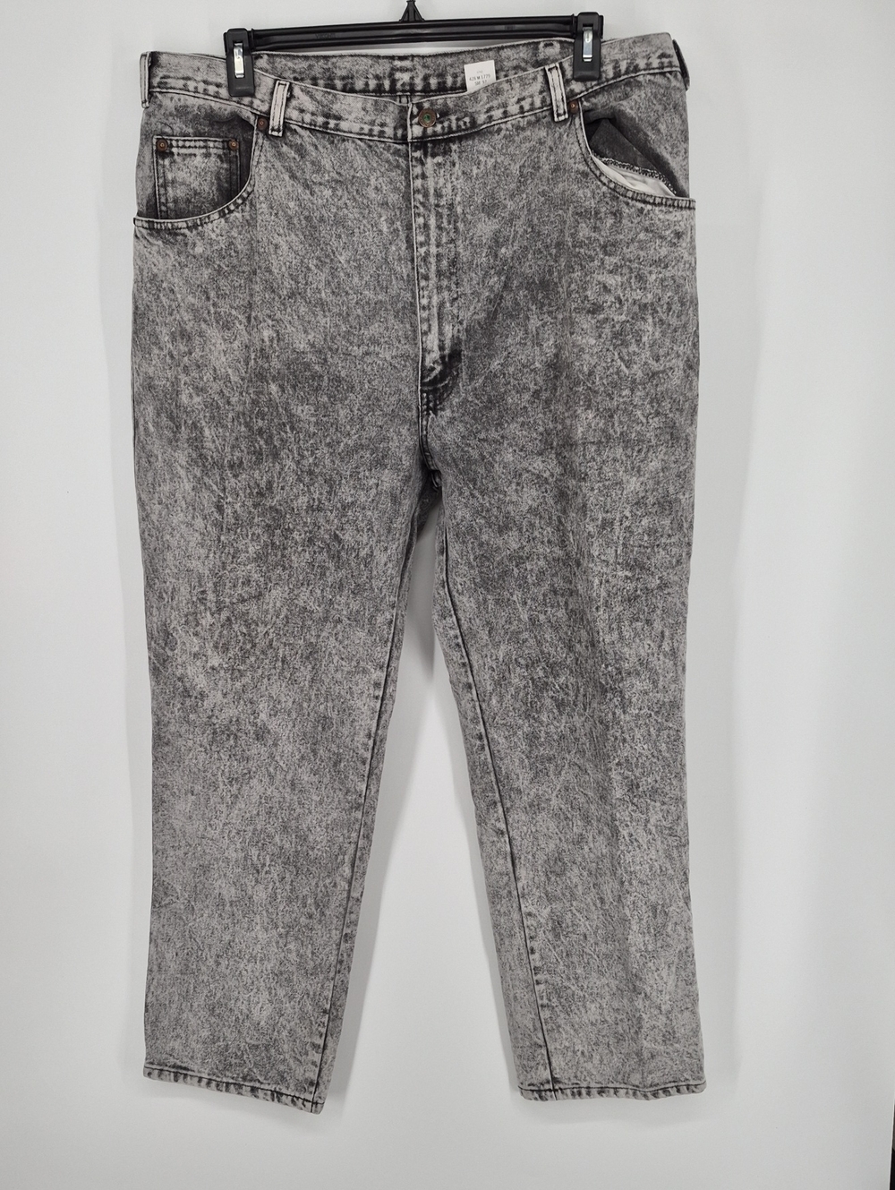 Sasson Jeans Men's 44×32 Black Acid Wash Relaxed Straight Vintage Measures 41×31
